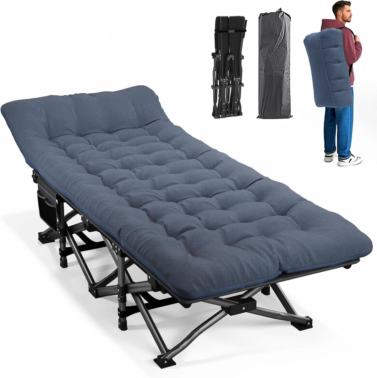 ATORPOK Folding Camping Cot with Portable Cushion B0DPF8Y8D9 image 1