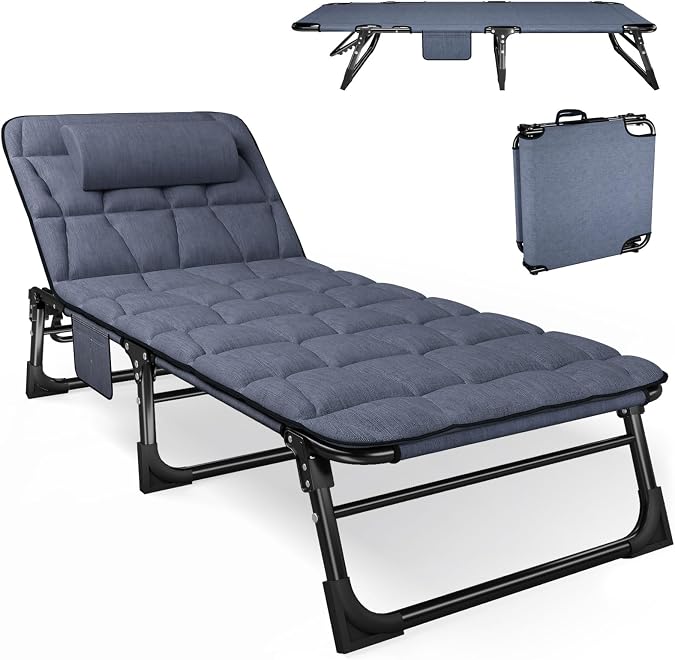 ATORPOK Reclining Camping Cot with Pad and Pillow B0DSKCB1FQ image 1