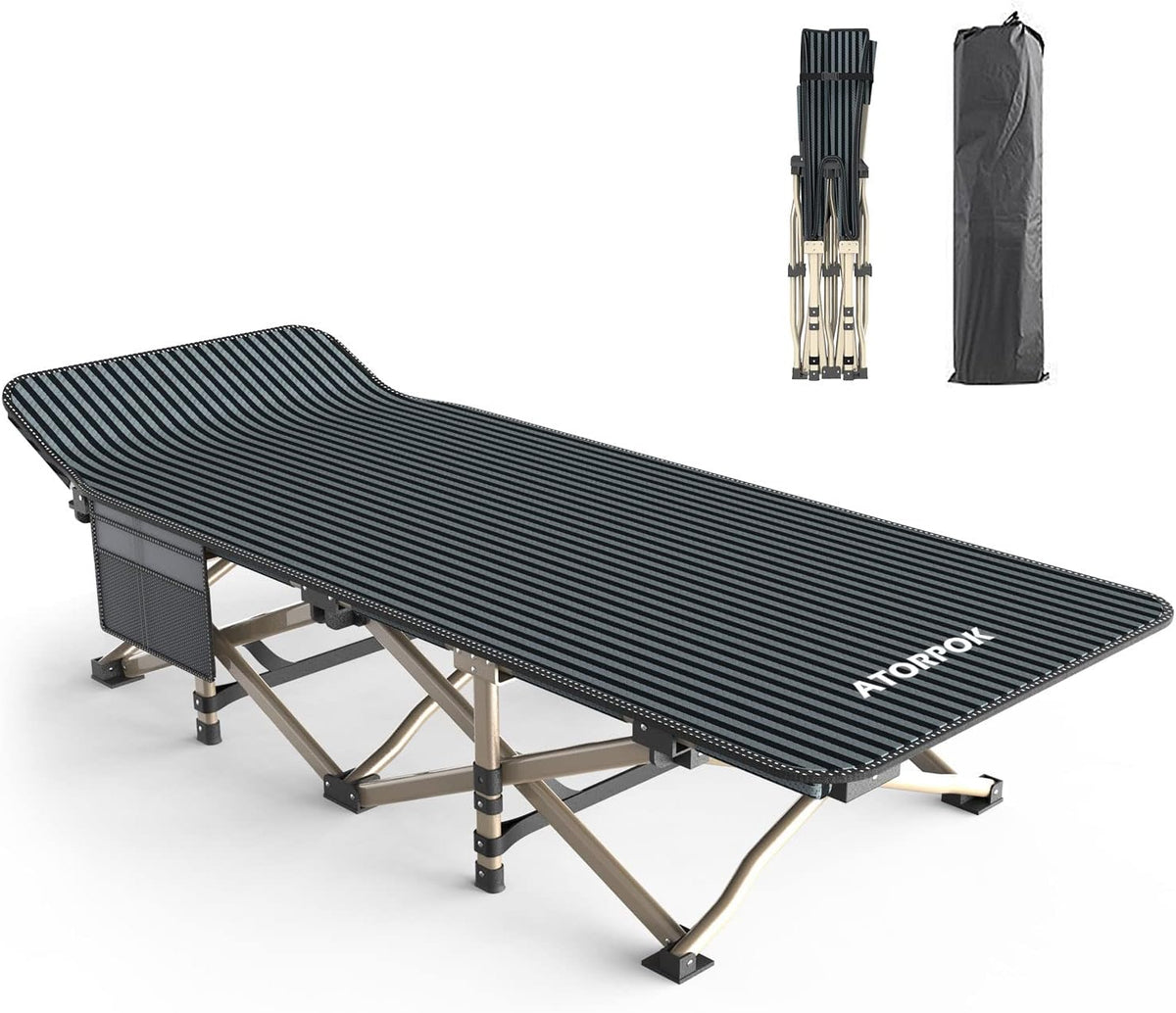 ATORPOK Folding Camping Cot with Contoured Headrest B096NH2K5P image 1