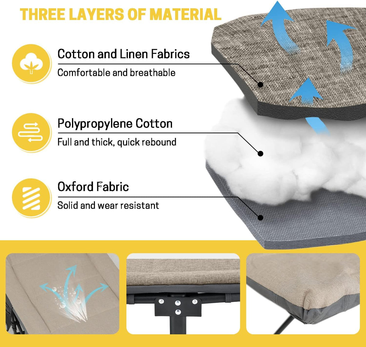 ATORPOK Folding Camping Cot with Cushion and Pillow B09YD2XJ66 image 4