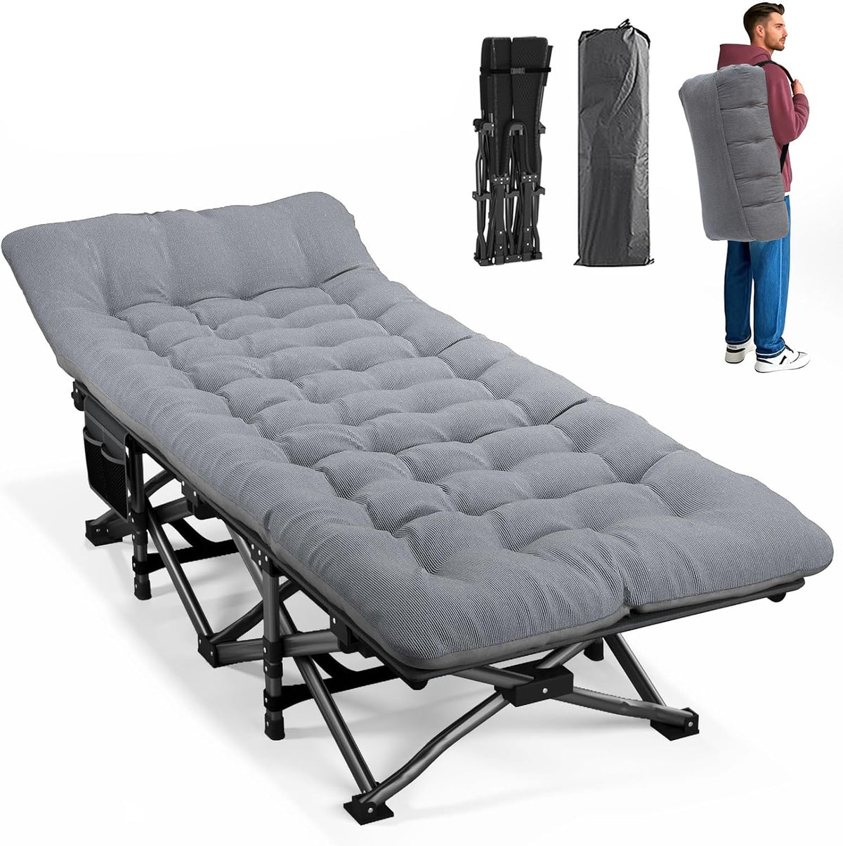 ATORPOK Folding Camping Cot with Portable Cushion B0DPF9GJKF image 1
