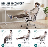 ATORPOK Reclining Mesh Office Chair with Footrest Grey image 4