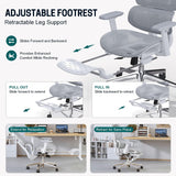 ATORPOK Reclining Mesh Office Chair with Footrest Grey image 5