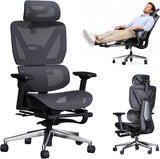 ATORPOK Reclining Mesh Office Chair with Footrest Black image 1