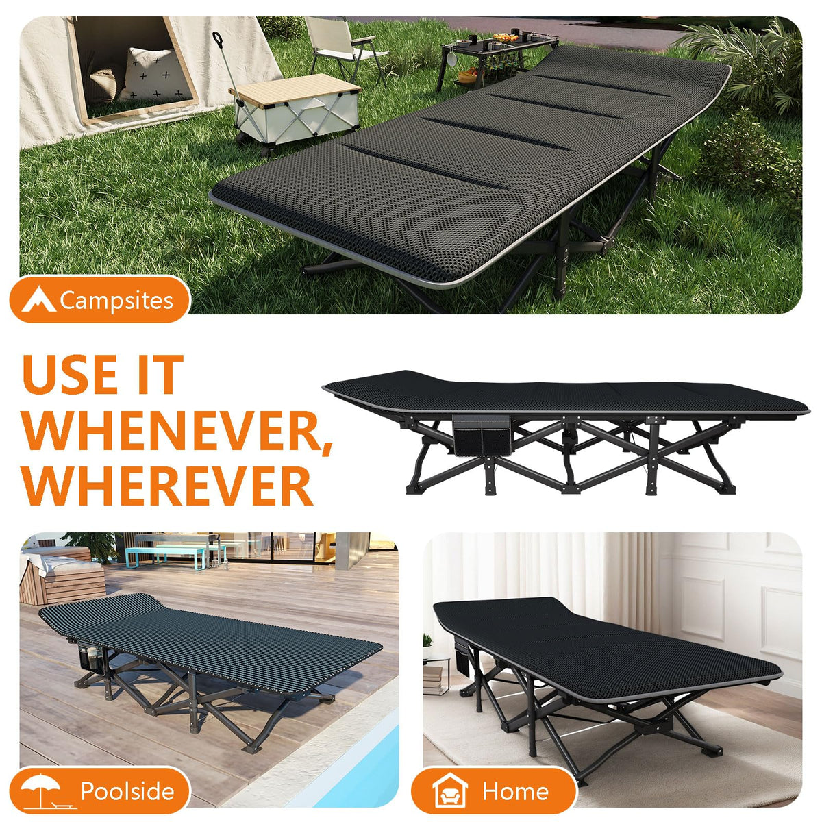 ATORPOK Folding Camping Cot with Removable Cushion B0FVXBNGFC image 8
