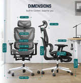 ATORPOK Reclining Mesh Office Chair with Footrest Black image 3