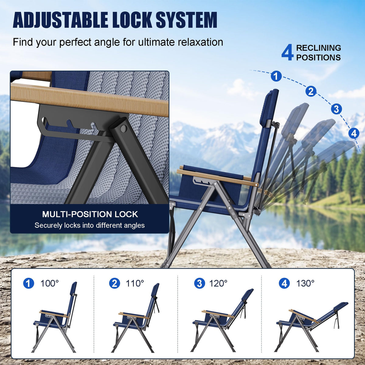 ATORPOK High Back Reclining Camping Chair B0GYVYVYK5 image 4